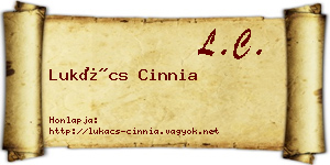Lukács Cinnia névjegykártya
